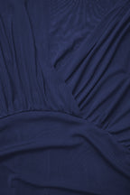 Curveins Plus Size V Neck Batwing Sleeve Cinched Waist Maxi Dress