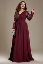 Curveins Plus Size V-Neck Sequin Bodycon Maxi Dress
