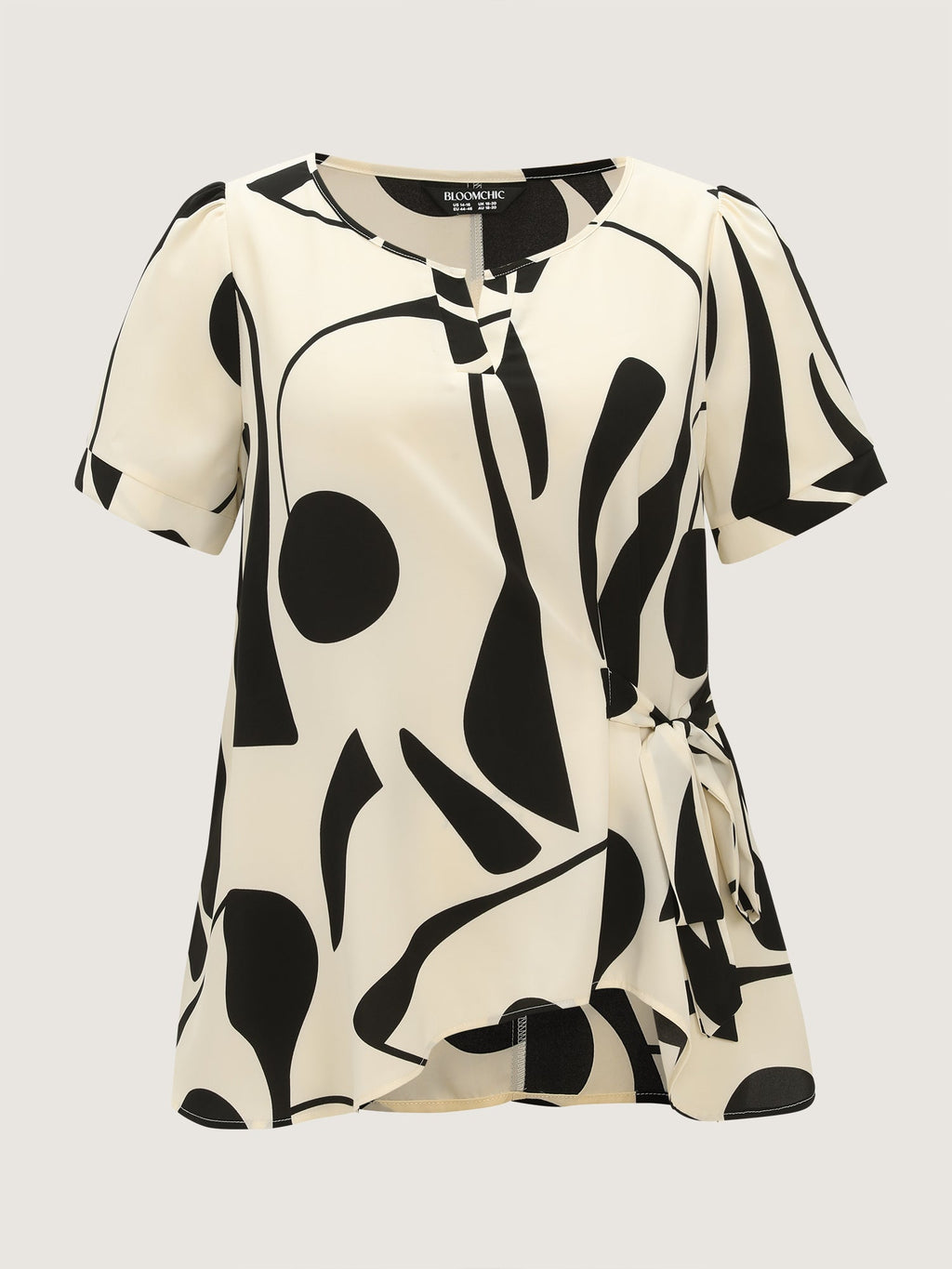 Abstract Print Knotted Blouse