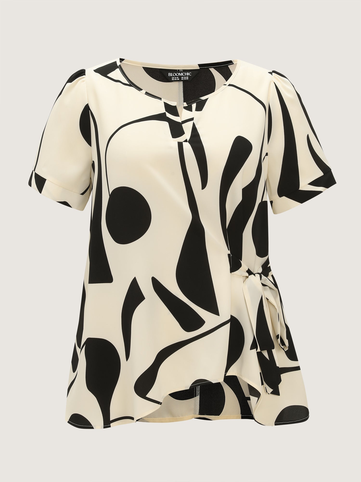 Abstract Print Knotted Blouse