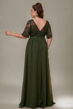Curveins Plus Size V-Neck Sequin Floral Patchwork Maxi Dress