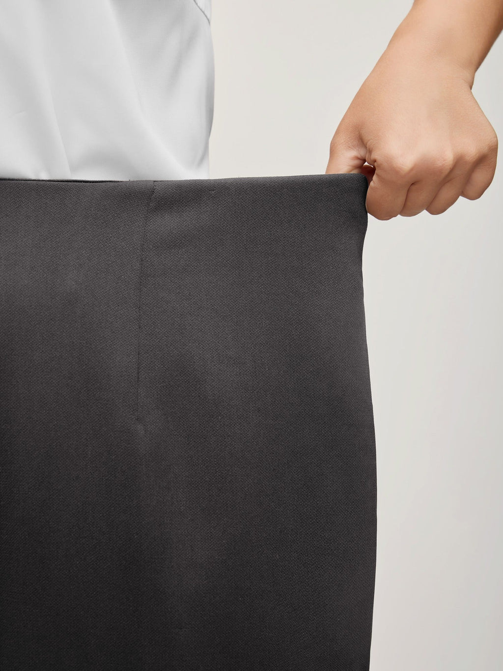 Solid Elastic Waist Pleated Wide Leg Pants