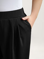 Stretchy-Waist Straight Leg Pants