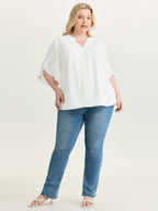 Petal Sleeve Toothpick Pleats Shirt