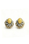 Curveins Modern Chinese Natural Stone Stud Earrings