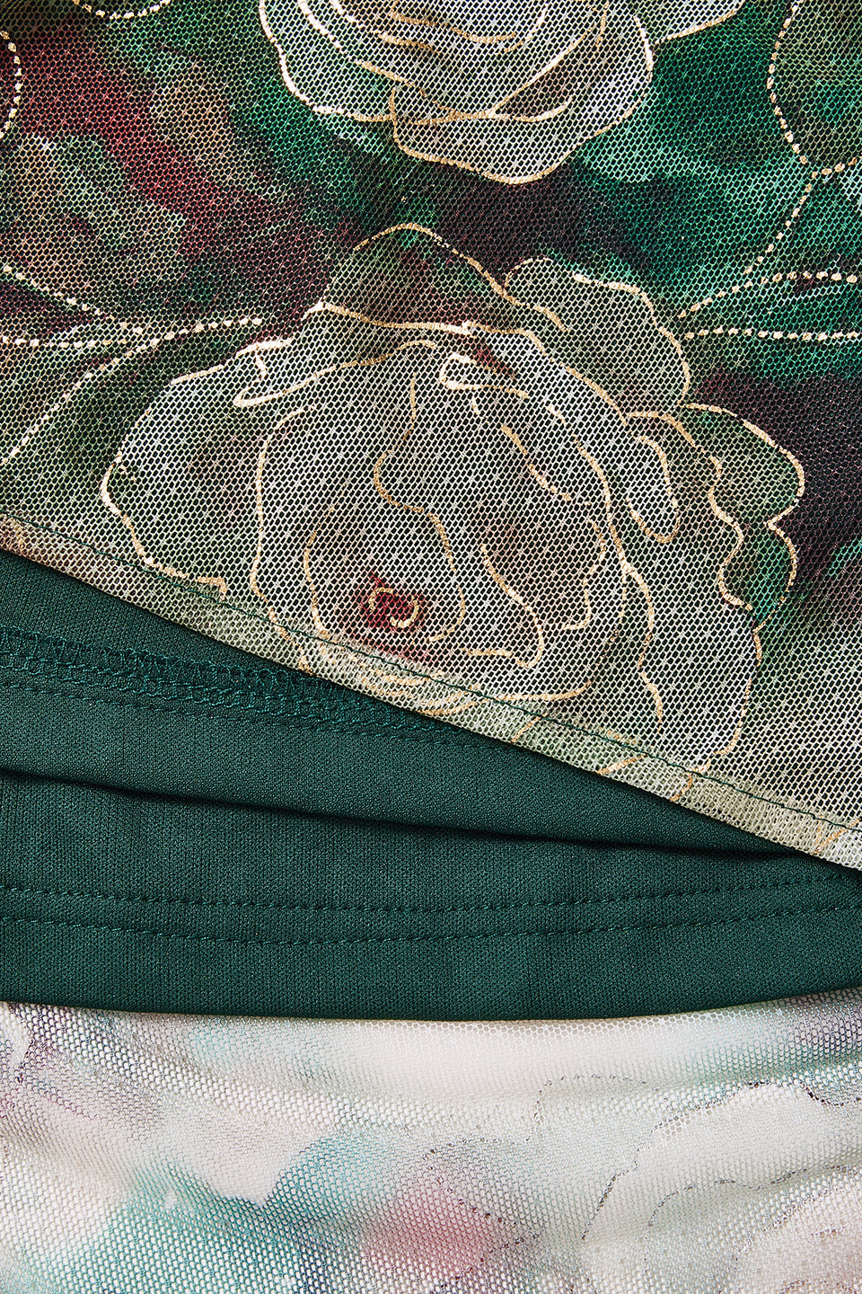 Curveins Plus Size V Neck Long Sleeve Floral Waist Maxi Dress