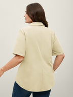 Knotted Front Asymmetrical Hem Blouse