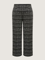 Tweed Texture Wide-Leg Pants