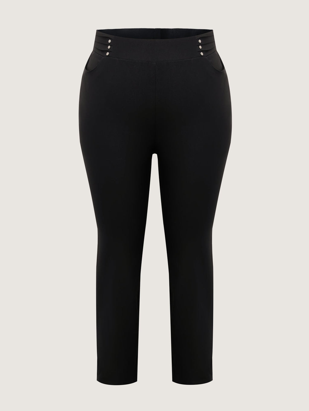 Rivets Wide Waistband Stretchy Pants