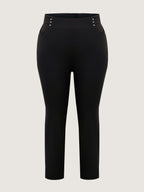 Rivets Wide Waistband Stretchy Pants