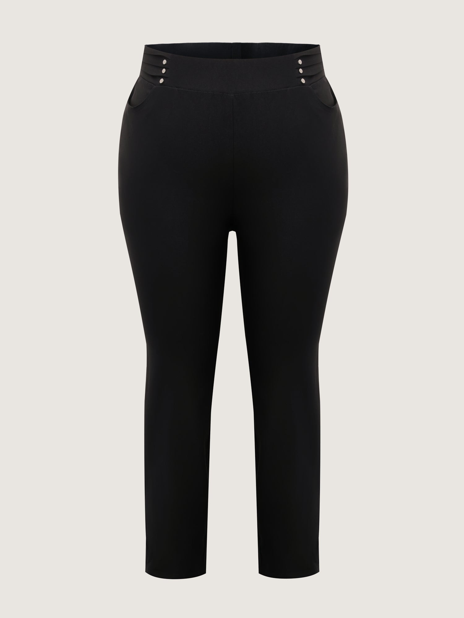 Rivets Wide Waistband Stretchy Pants