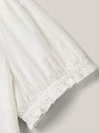Pure Cotton Ruffled Puffy Sleeve Blouse