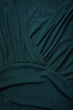 Curveins Plus Size V Neck Batwing Sleeve Cinched Waist Maxi Dress
