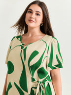 Abstract Print Knotted Blouse