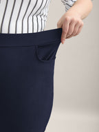 Stretch Split Hem Pockets Skinny Pants