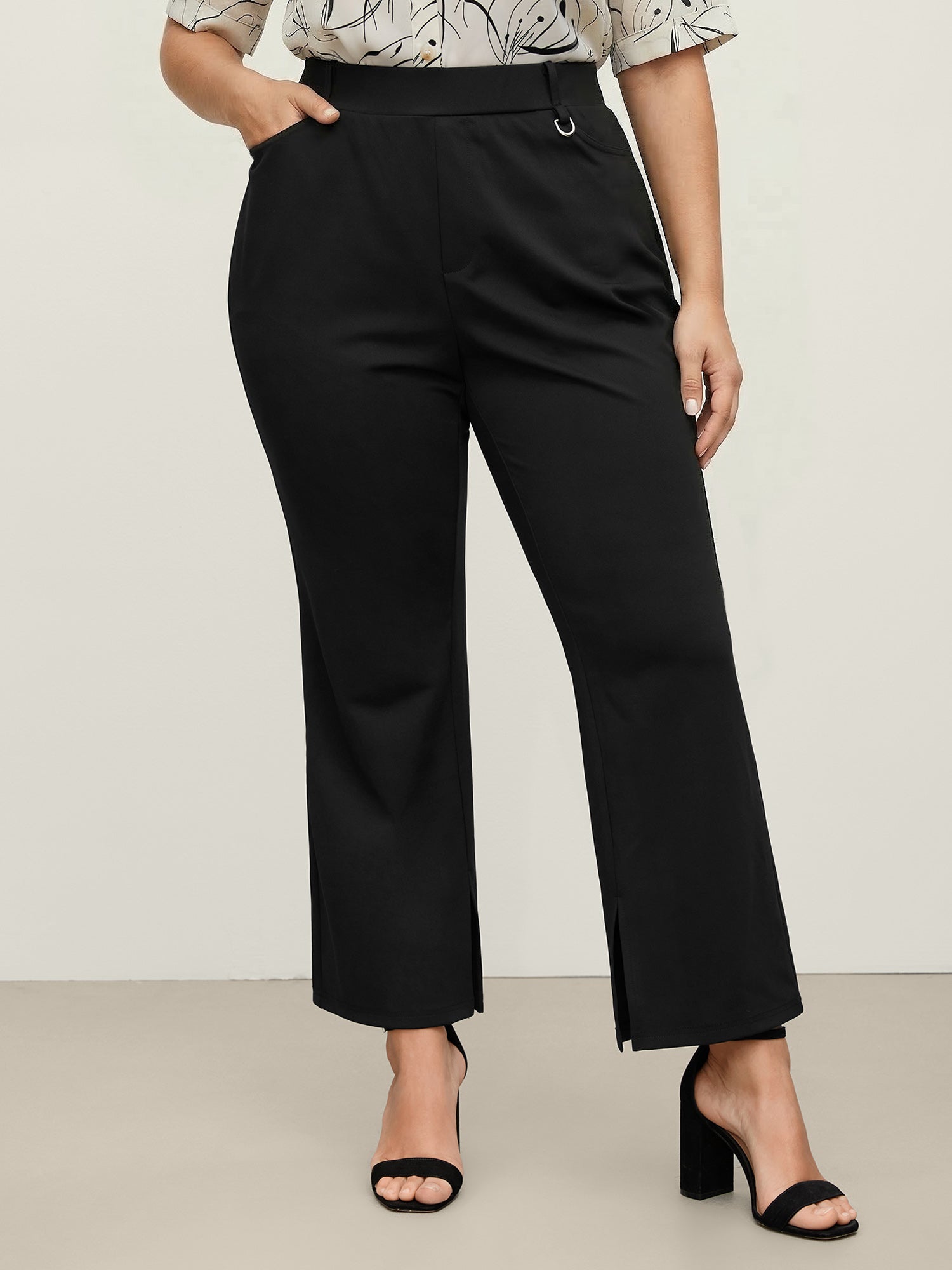 Pull-On Solid Bootcut Pants