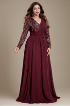 Curveins Plus Size V-Neck Sequin Bodycon Maxi Dress