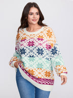 Color Gradient Snowflake Pattern Pullover