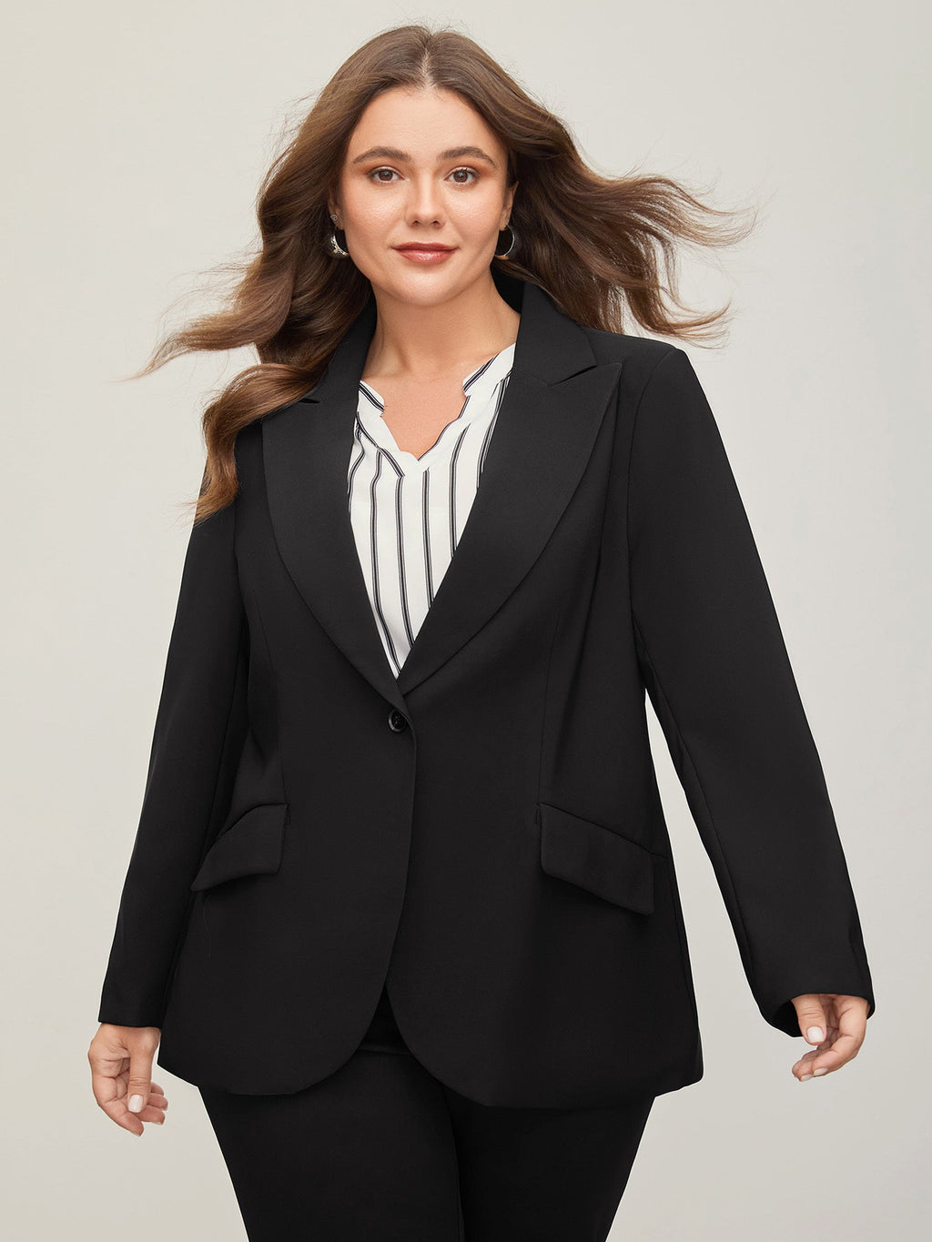 Stretch Woven Pocket Slim-Fit Blazer