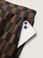 Checkered Print Wide-Leg Pants
