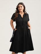 Sheer Back Textured Cut-Out Midi Dress
