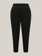 Pleated Stretchy Waist Skinny-Fit Pants