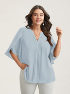 Petal Sleeve Toothpick Pleats Shirt