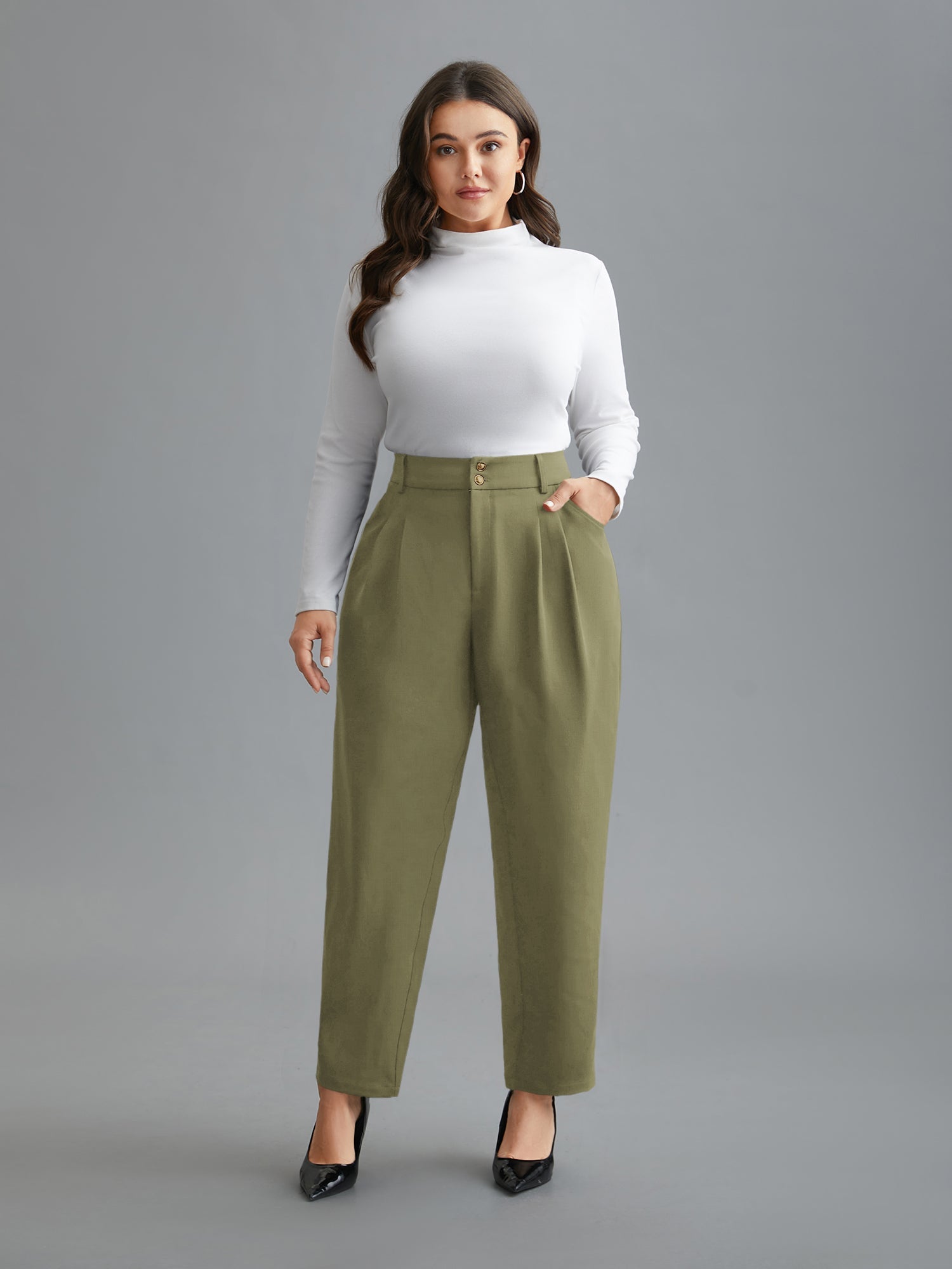 Double Buckle Straight Leg Pants