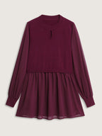 Chiffon Cut-Out Sheer Pullover