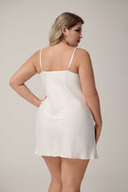 Curveins Plus Size Mid-Panel Lace Spaghetti Strap Sleep Top, Sexy Comfortable Nightwear