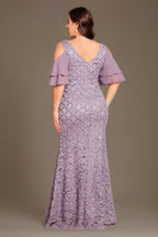 Curveins Plus Size V-Neck Long Mermaid Bodycon Maxi Dress