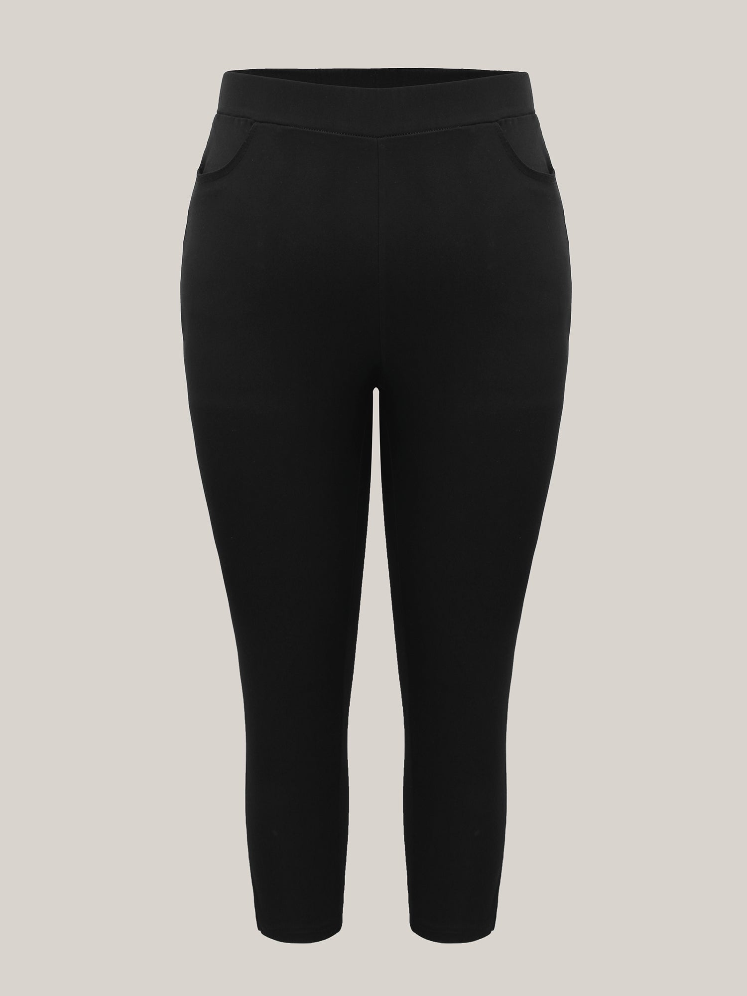 Stretch Split Hem Pockets Skinny Pants