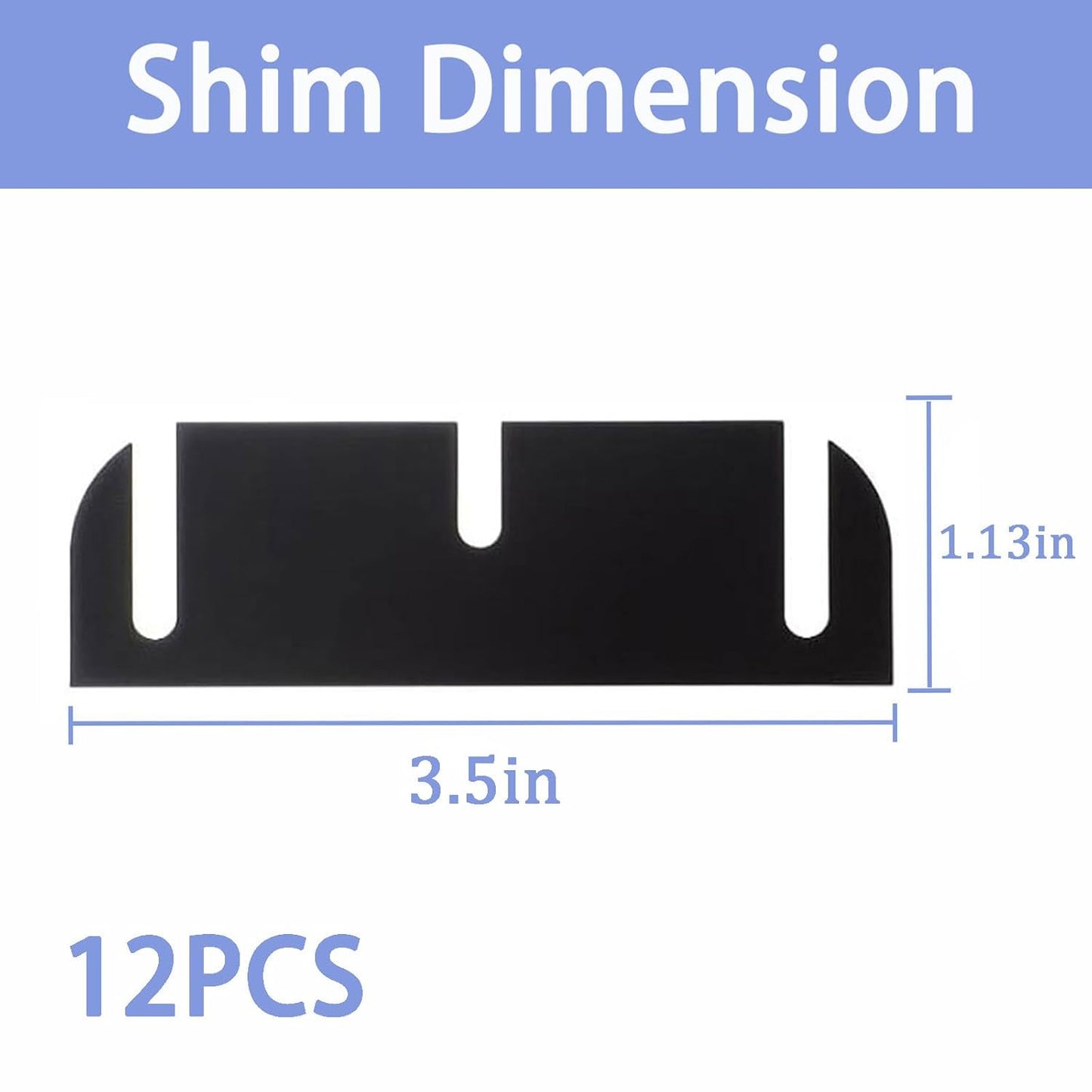 12PCS Door Hinge Shims, 3.5-Inch Hinge Spacer for Internal Department Alignment, Repairing Air Leaks, Door Jamming Or Misalignment Door Hinge Shims Repair (0.05 Inch Thick PC Material)
