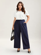 Toothpick Pleat Layered Flutter Sleeve Blouse