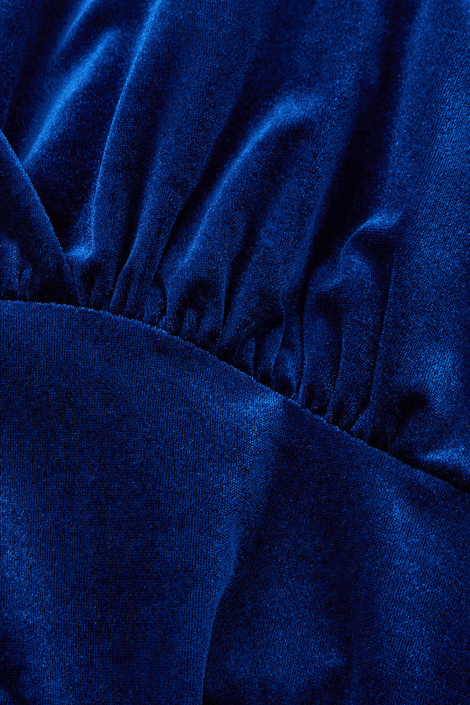 Curveins Plus Size Velvet V-Neck Ruched Hem Maxi Dress