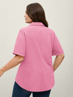 Knotted Front Asymmetrical Hem Blouse