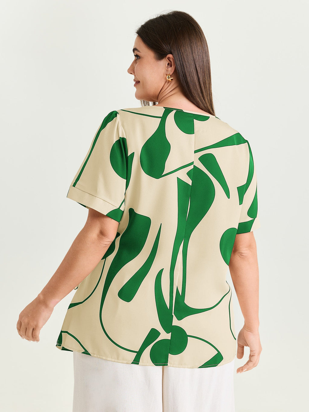 Abstract Print Knotted Blouse