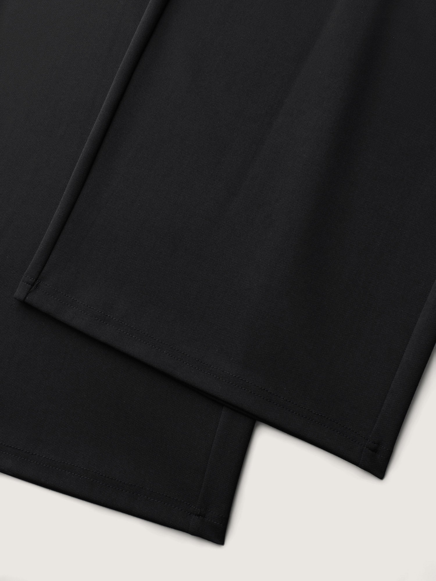 Solid Elastic Waist Pleated Wide Leg Pants