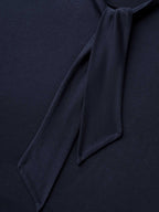 Knotted Neckline Fitted Sleeveless Blouse