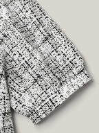 Geometric Print Puff Sleeve Blouse
