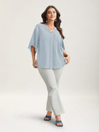 Petal Sleeve Toothpick Pleats Shirt
