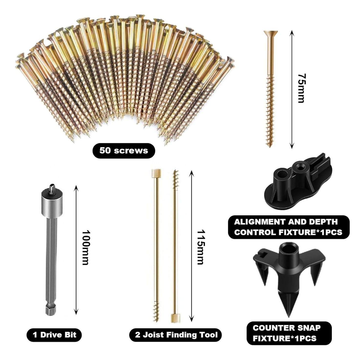 1PACK Squeaky Floor Repair Kit, Floor Fix Screws Kit for Most Wood Floors, Eliminate Squeaky Noise Under Carpeted Floors, Hardwood, Vinyl, and Linoleum Floors