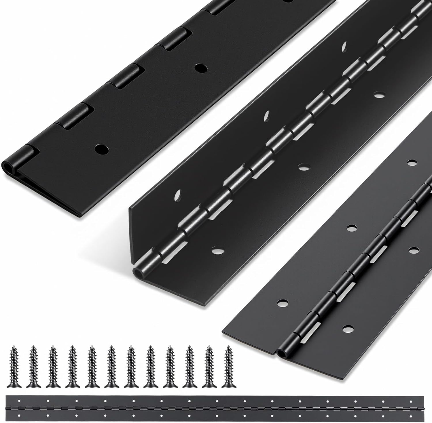 Wesiti 4 Pack 30 Inch Heavy Duty Piano Hinge 30"x2" Stainless Steel 304 Black Continuous Hinge for Large Cabinet, Industrial Storage Equipment Door, Commercial, DIY Wood Boxes, Woodworking(30 Inch)