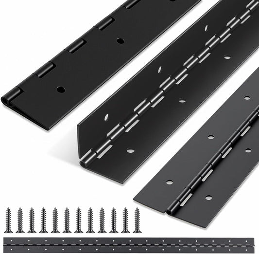 Wesiti 4 Pack 30 Inch Heavy Duty Piano Hinge 30"x2" Stainless Steel 304 Black Continuous Hinge for Large Cabinet, Industrial Storage Equipment Door, Commercial, DIY Wood Boxes, Woodworking(30 Inch)