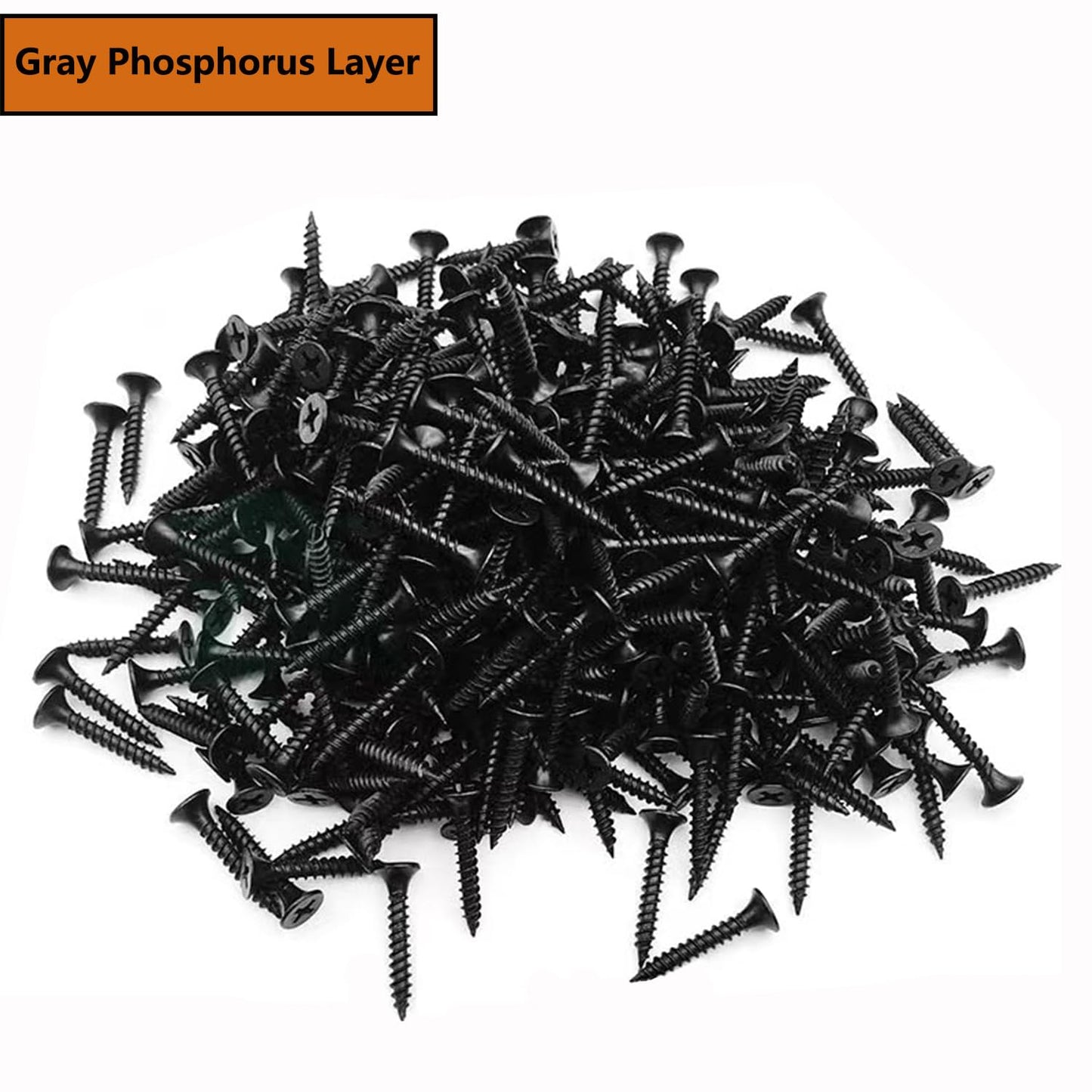 5 Sizes 220pcs Black Wood Screws Assortment Kit,Wood Screws for Drywall,Phillips Drive Self Tapping Dry Wall Screws
