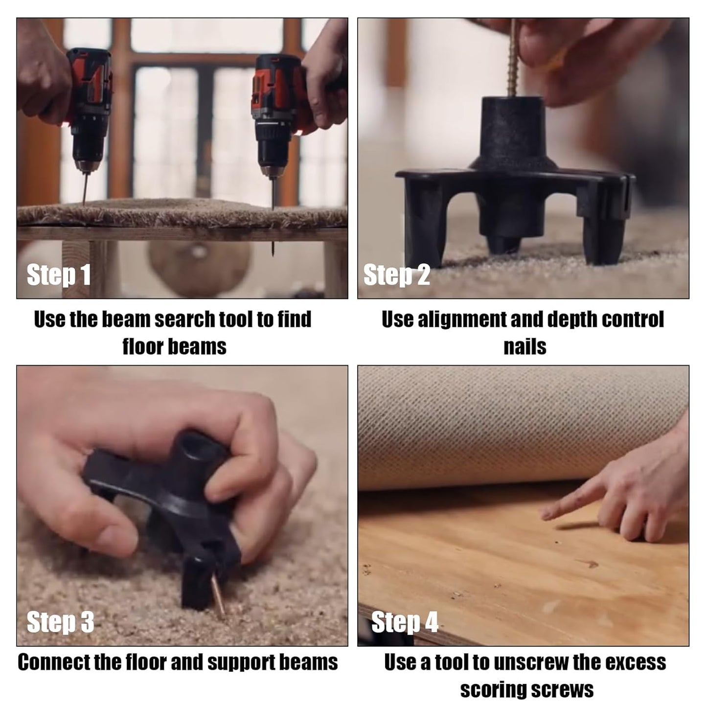 1PACK Squeaky Floor Repair Kit, Floor Fix Screws Kit for Most Wood Floors, Eliminate Squeaky Noise Under Carpeted Floors, Hardwood, Vinyl, and Linoleum Floors