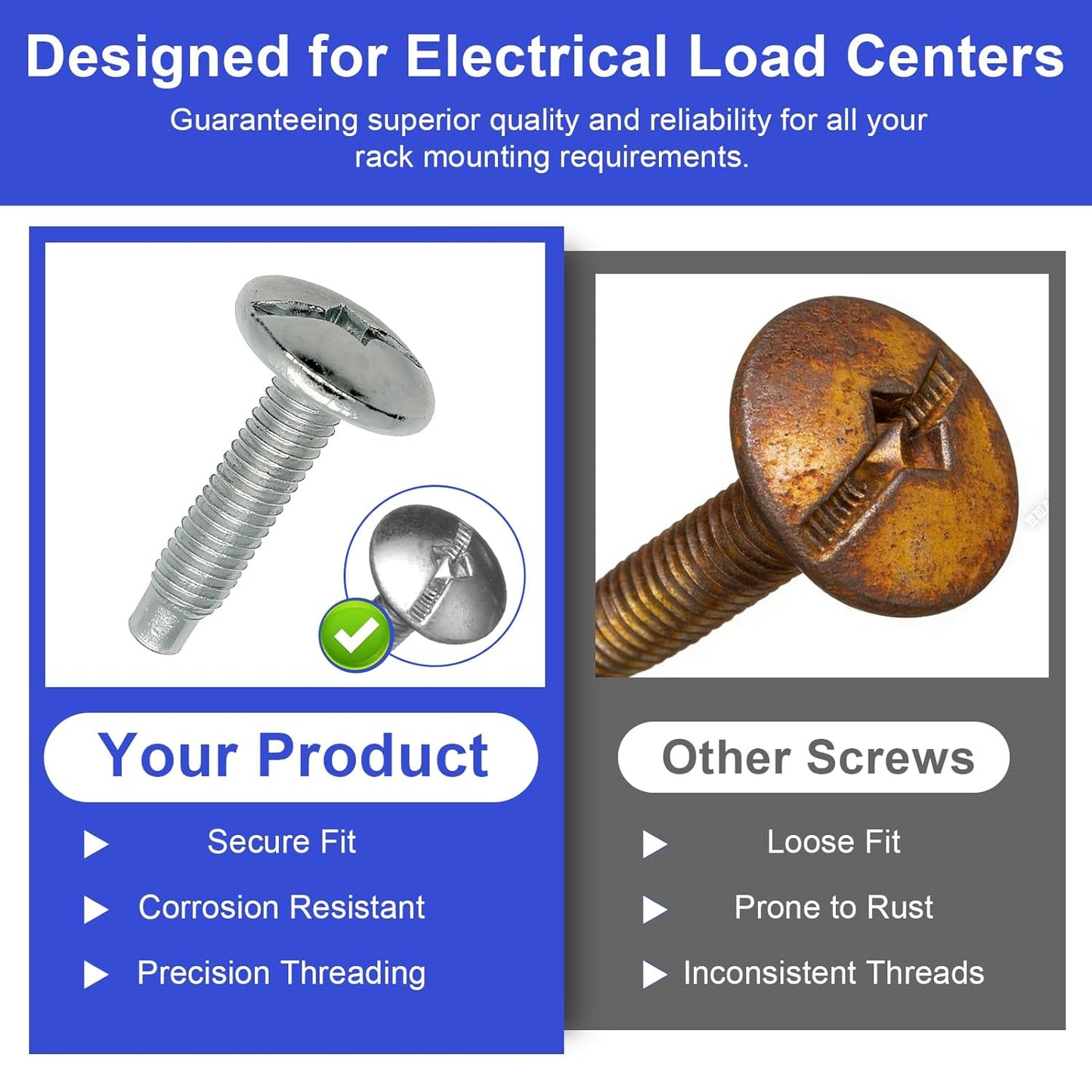 12Pcs Load Center Cover Screws Electrical Panel Screws Replacement for Square D Panel, Compatible with Square D S106 and Siemens ECTS2, QO & Homeline Panels, Murray Load Centers,Zinc Panel Screw