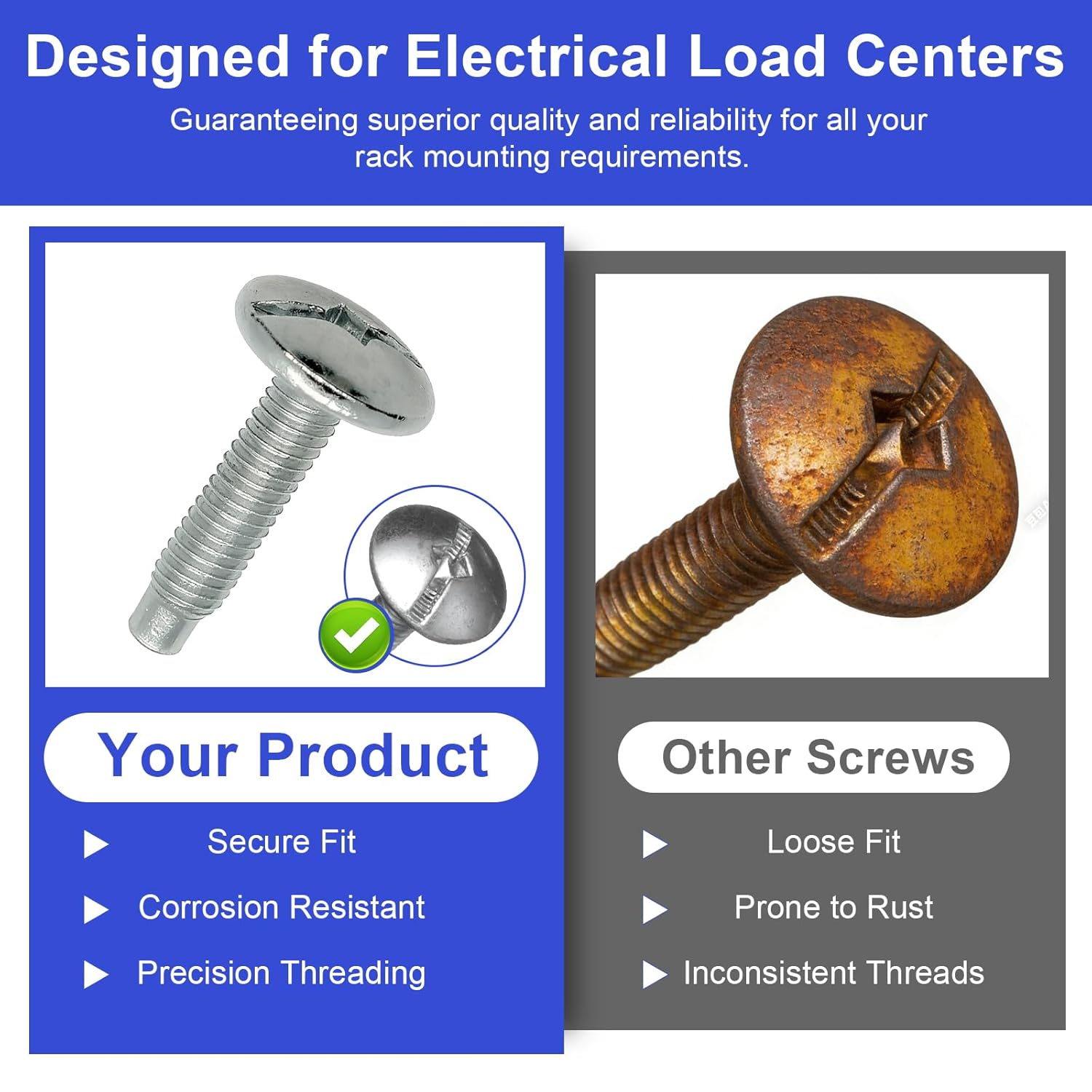 12Pcs Load Center Cover Screws Electrical Panel Screws Replacement for Square D Panel, Compatible with Square D S106 and Siemens ECTS2, QO & Homeline Panels, Murray Load Centers,Zinc Panel Screw