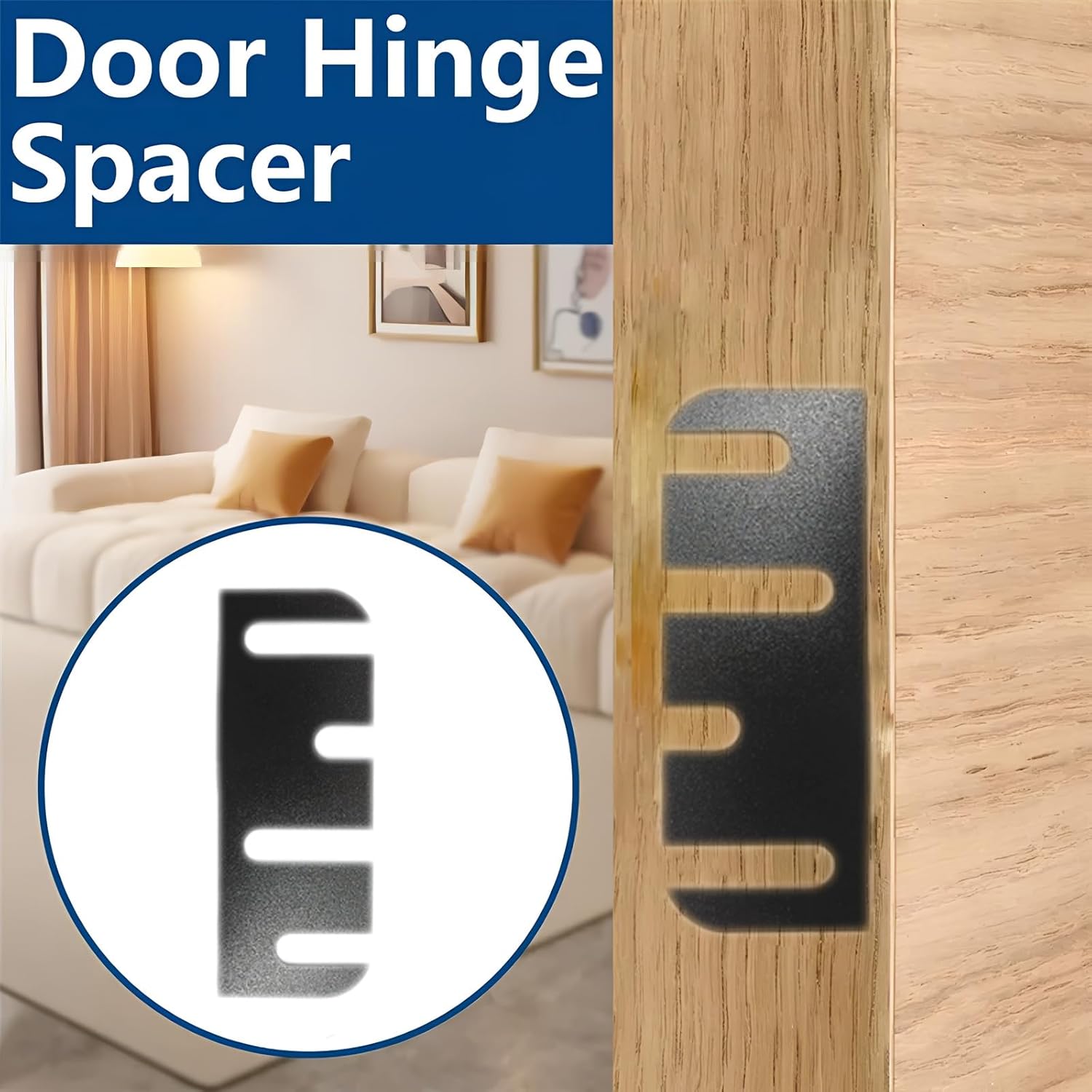 10pcs Door Hinge Shims 4 Inch - Easy Gap Filler for Interior Door Alignment, Fix Air Leaks & Misaligned Doors, Trimmable Hinge Shim Spacers, 0.030 Inch Thick (4 Hole Irregular)