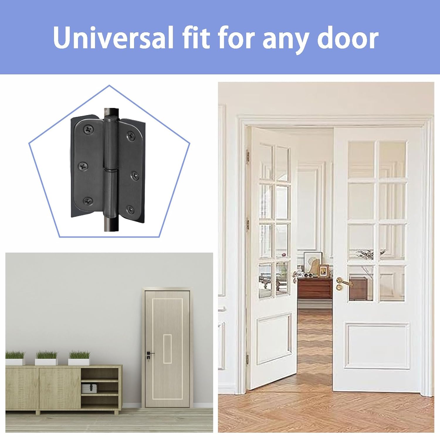 12PCS Door Hinge Shims, 3.5-Inch Hinge Spacer for Internal Department Alignment, Repairing Air Leaks, Door Jamming Or Misalignment Door Hinge Shims Repair (0.05 Inch Thick PC Material)